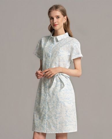  USPA -  Đầm sơ mi mini tay ngắn in họa tiết 
