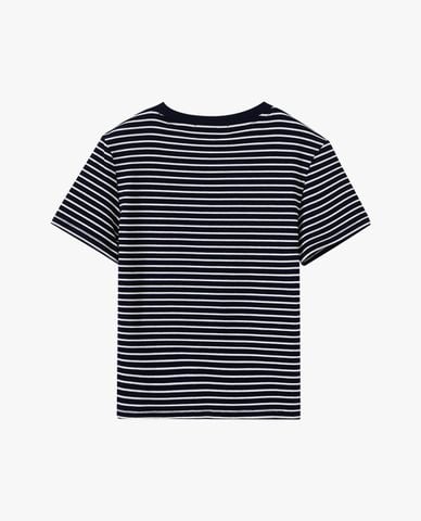  USPA - Áo thun nữ cổ tròn tay ngắn kẻ sọc 