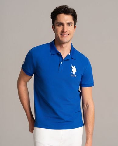  USPA - Áo polo nam cổ bẻ tay ngắn thêu logo 