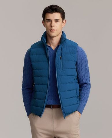  USPA - Áo khoác phao nam cổ trụ khóa kéo 