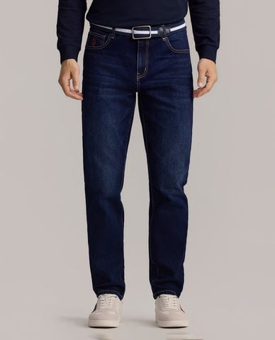  USPA - Quần jeans nam ống đứng wash bạc 