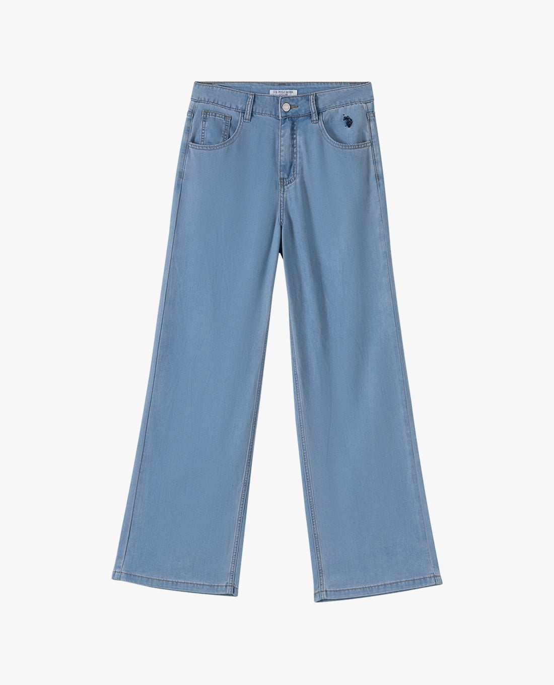 USPA - Quần jeans nữ ống rộng thêu logo