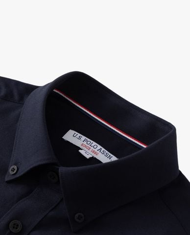  USPA - Áo sơ mi nam cổ bẻ tay dài thêu logo 