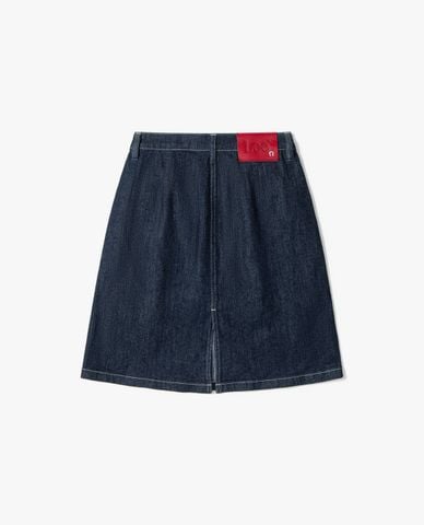  LEE - Chân váy denim midi phối túi hộp 