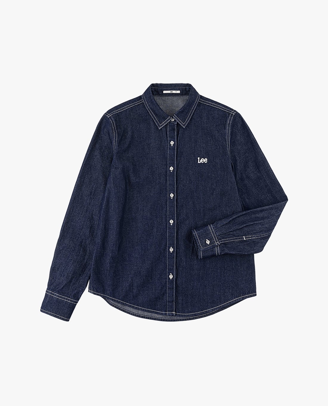 LEE - Áo sơ mi denim nữ tay dài thêu logo Modern