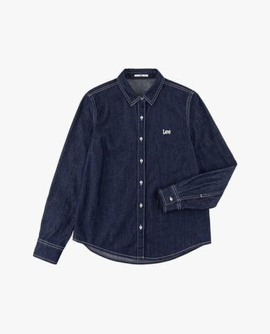  LEE - Áo sơ mi denim nữ tay dài thêu logo Modern 