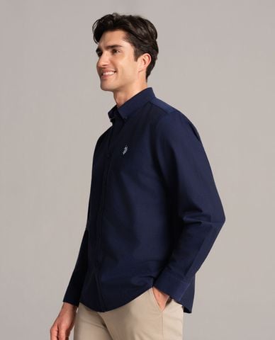  USPA - Áo sơ mi nam cổ bẻ tay dài thêu logo 