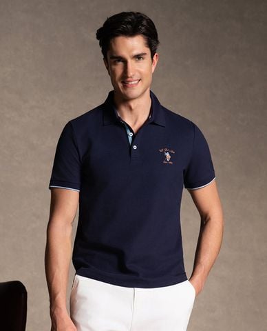  USPA - Áo polo nam cổ bẻ tay ngắn thêu logo 
