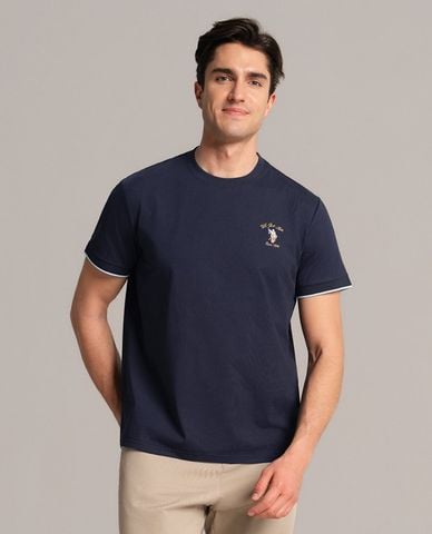  USPA - Áo thun nam cổ tròn tay ngắn phối viền 