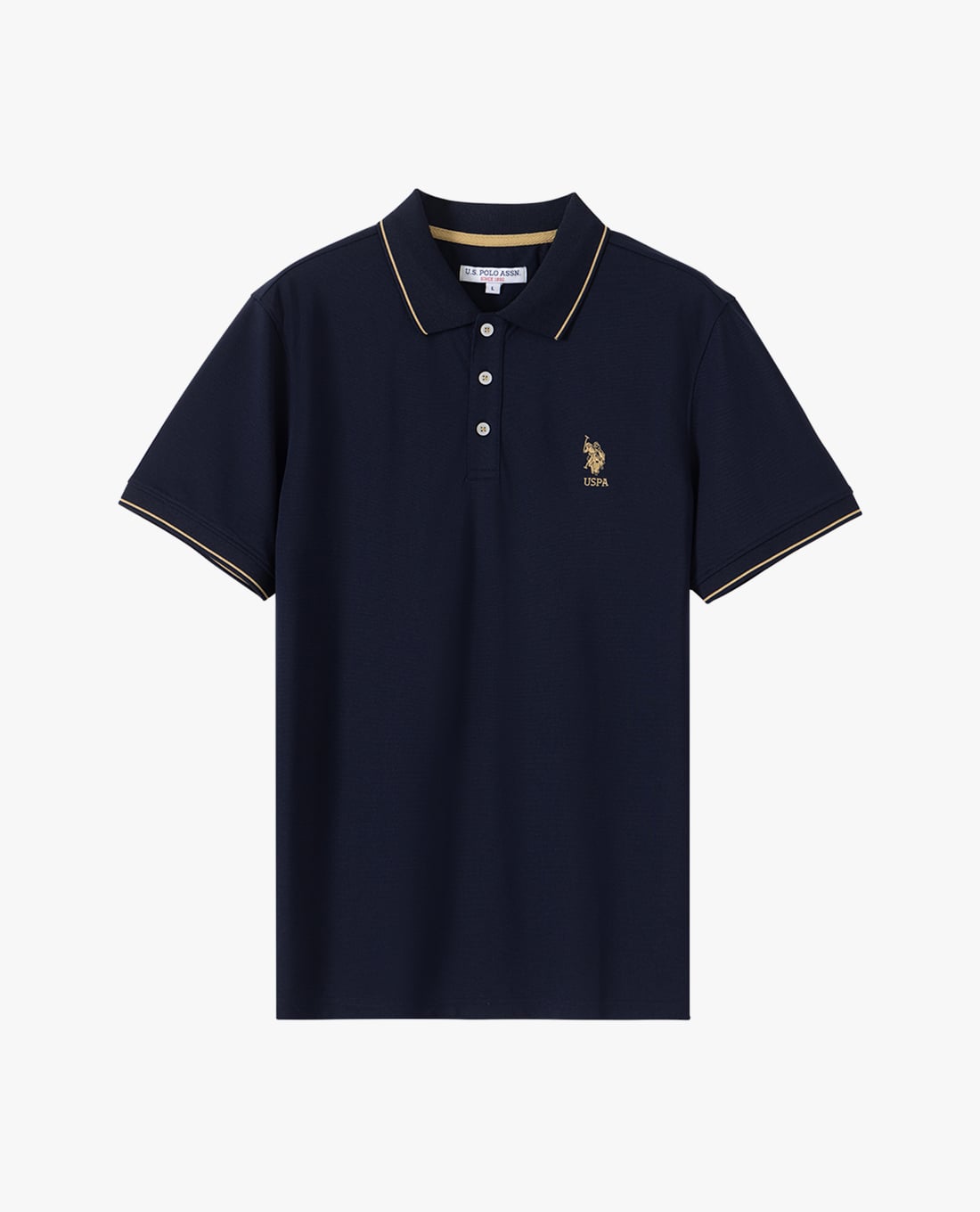 USPA - Áo polo nam cổ bẻ tay ngắn phối viền