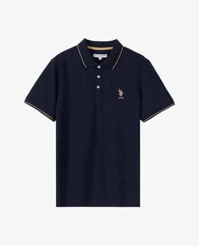  USPA - Áo polo nam cổ bẻ tay ngắn phối viền 
