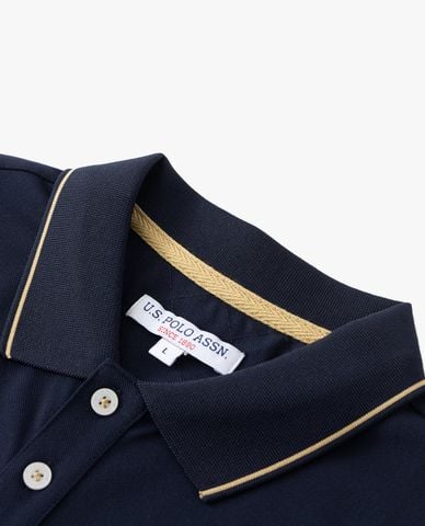  USPA - Áo polo nam cổ bẻ tay ngắn phối viền 