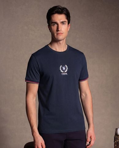 USPA - Áo thun nam cổ tròn tay ngắn in logo 
