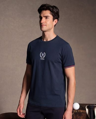  USPA - Áo thun nam cổ tròn tay ngắn in logo 