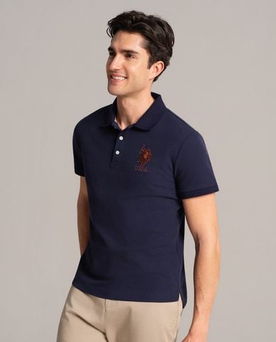  USPA - Áo polo nam cổ bẻ tay ngắn thêu logo 