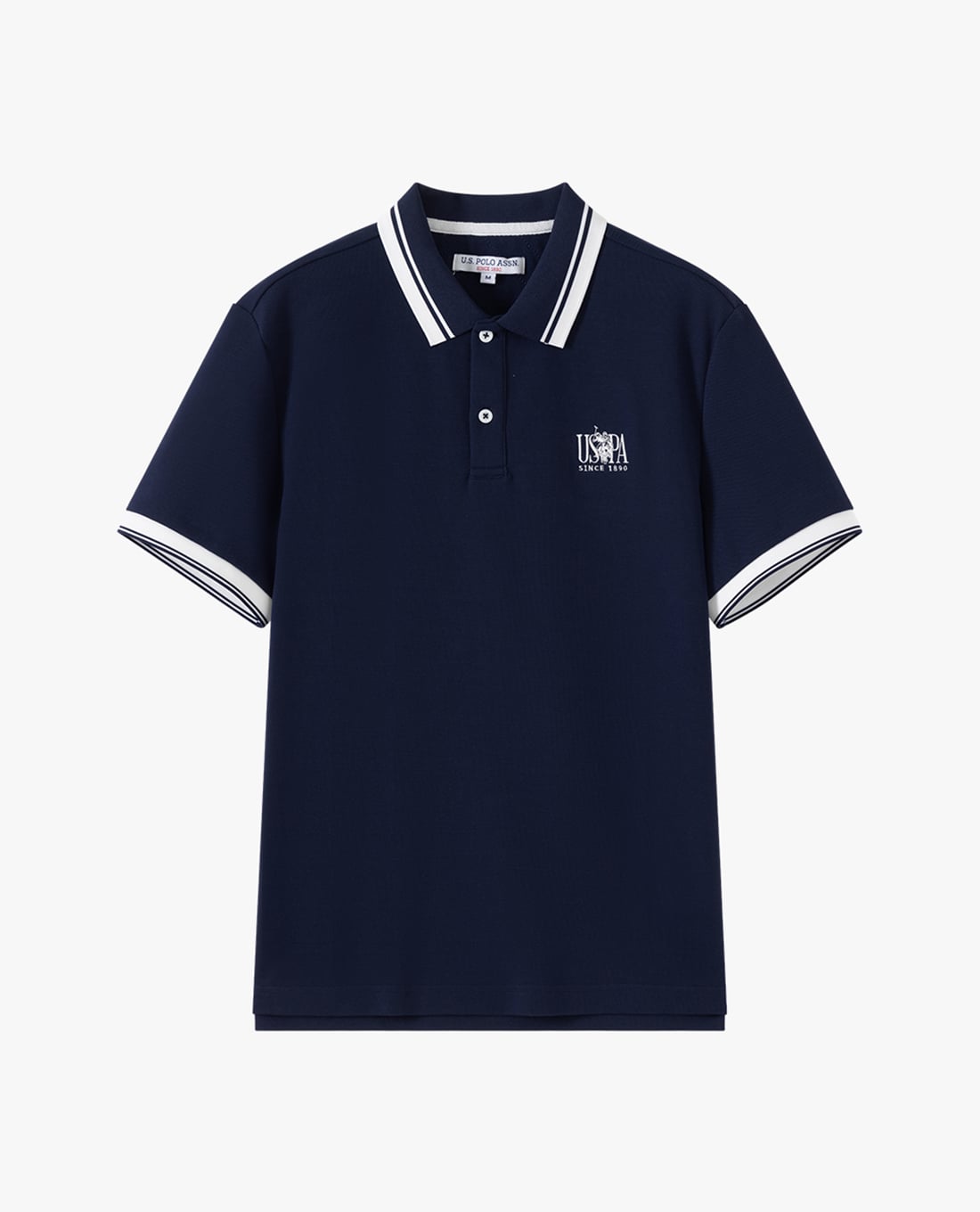 USPA - Áo polo nam tay ngắn phối viền thêu logo
