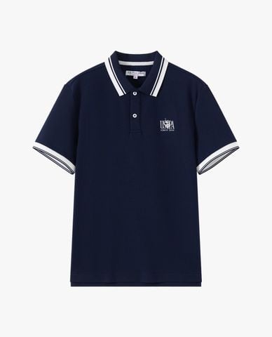  USPA - Áo polo nam tay ngắn phối viền thêu logo 