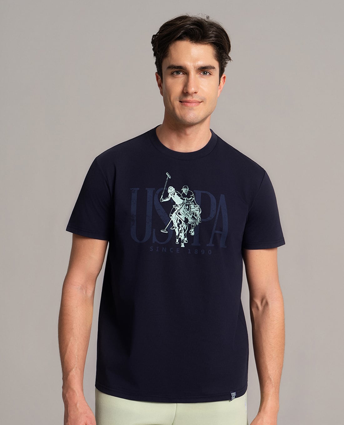 USPA - Áo thun nam cổ tròn tay ngắn in họa tiết