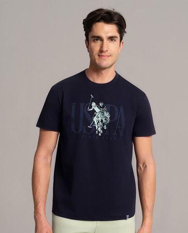  USPA - Áo thun nam cổ tròn tay ngắn in họa tiết 