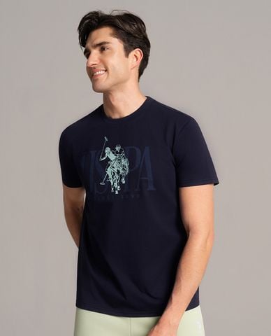  USPA - Áo thun nam cổ tròn tay ngắn in họa tiết 