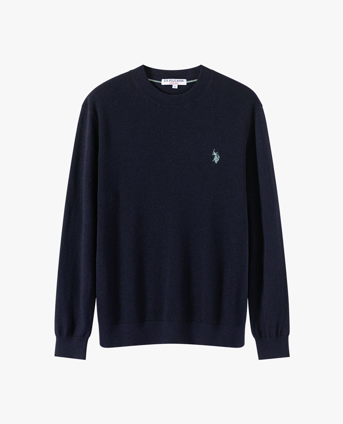 USPA - Áo dệt kim nam cổ tròn tay dài thêu logo