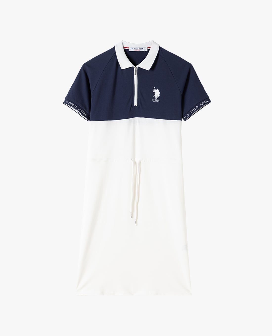 USPA - Đầm polo mini tay ngắn rút dây eo