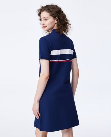  USPA - Đầm polo mini tay ngắn phối sọc 