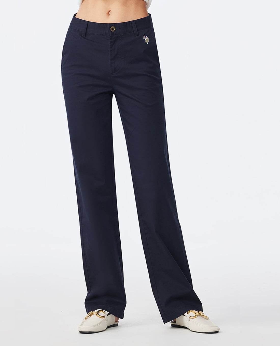 USPA - Quần nữ ống đứng thêu logo