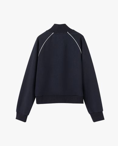  USPA - Áo khoác thể thao nữ cổ trụ tay dài thêu logo 