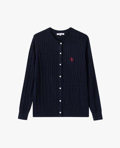  USPA - Áo khoác cardigan nữ cổ tròn tay dài 