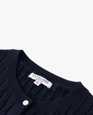  USPA - Áo khoác cardigan nữ cổ tròn tay dài 