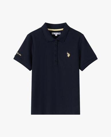  USPA - Áo polo nữ cổ bẻ tay ngắn thêu logo 