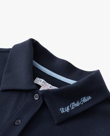  USPA - Áo polo nữ cổ bẻ thêu chữ tay ngắn 