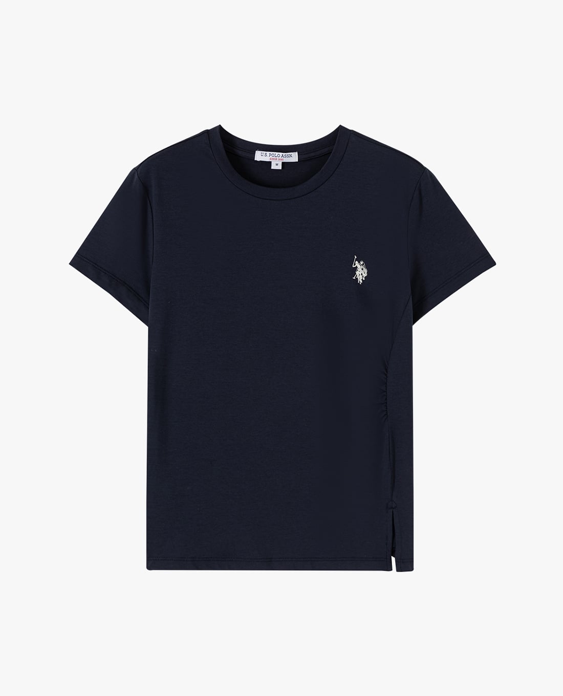 USPA - Áo thun nữ cổ tròn tay ngắn xẻ tà