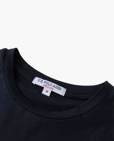  USPA - Áo thun nữ cổ tròn tay ngắn xẻ tà 