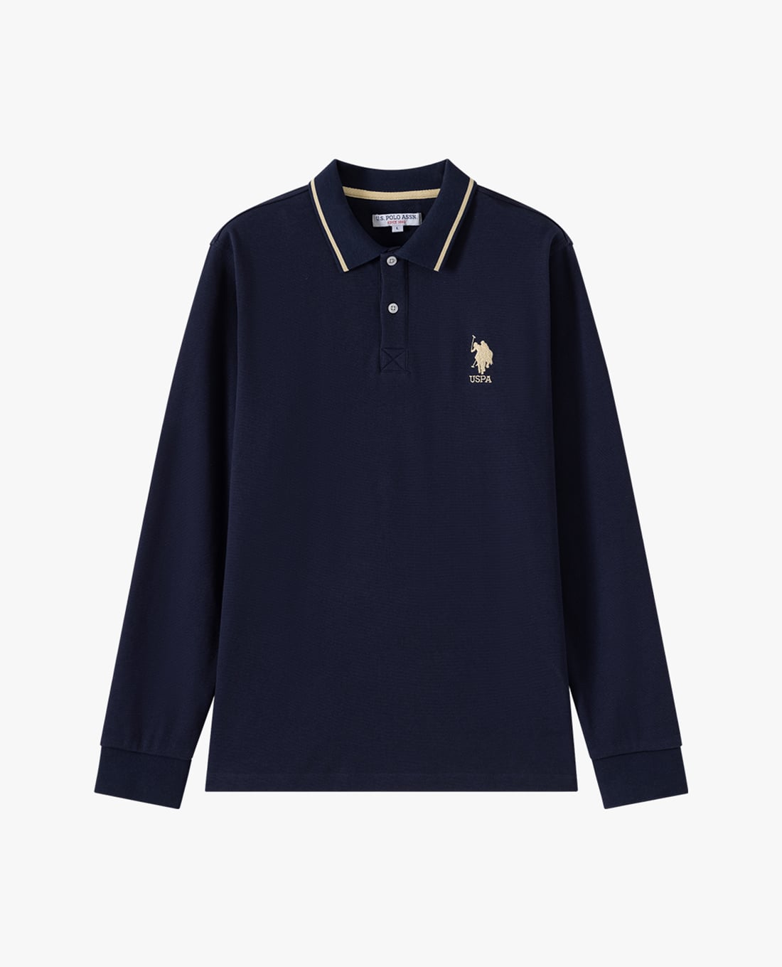 USPA - Áo polo nam cổ bẻ tay dài thêu logo