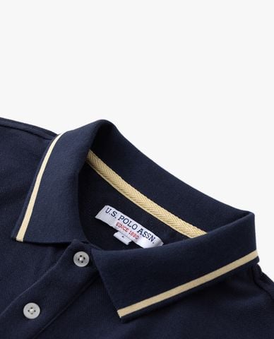  USPA - Áo polo nam cổ bẻ tay dài thêu logo 