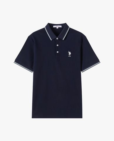  USPA - Áo polo nam cổ bẻ tay ngắn phối viền 