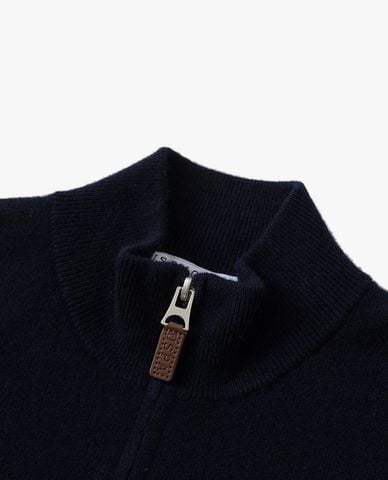  USPA - Áo dệt kim nam tay dài thêu logo khóa kéo 