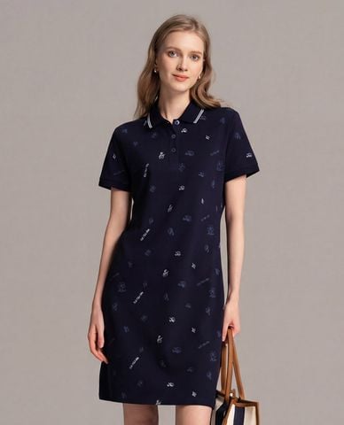  USPA - Đầm polo mini tay ngắn in họa tiết 