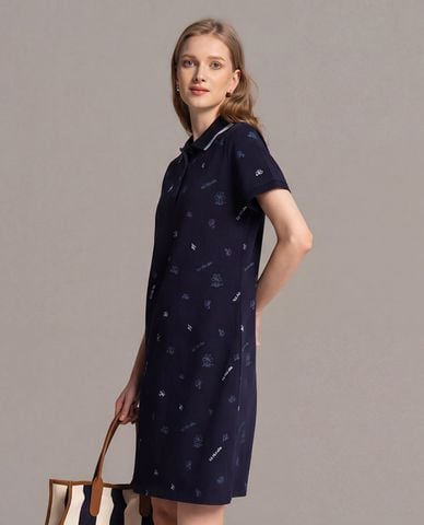  USPA - Đầm polo mini tay ngắn in họa tiết 