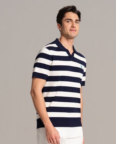  USPA - Áo dệt kim nam cổ bẻ tay ngắn thêu logo 