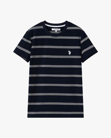  USPA - Áo thun nam cổ tròn tay ngắn kẻ sọc 