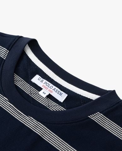  USPA - Áo thun nam cổ tròn tay ngắn kẻ sọc 