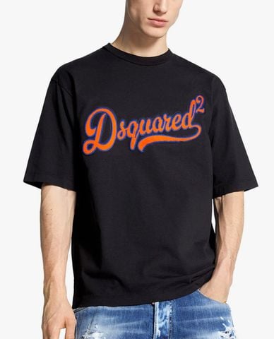  DSQUARED2 - Áo thun nam cổ tròn tay ngắn Sponge Patch 