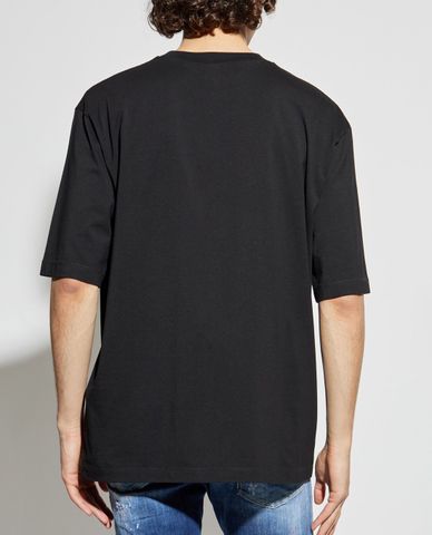  DSQUARED2 - Áo thun nam cổ tròn tay ngắn in họa tiết 