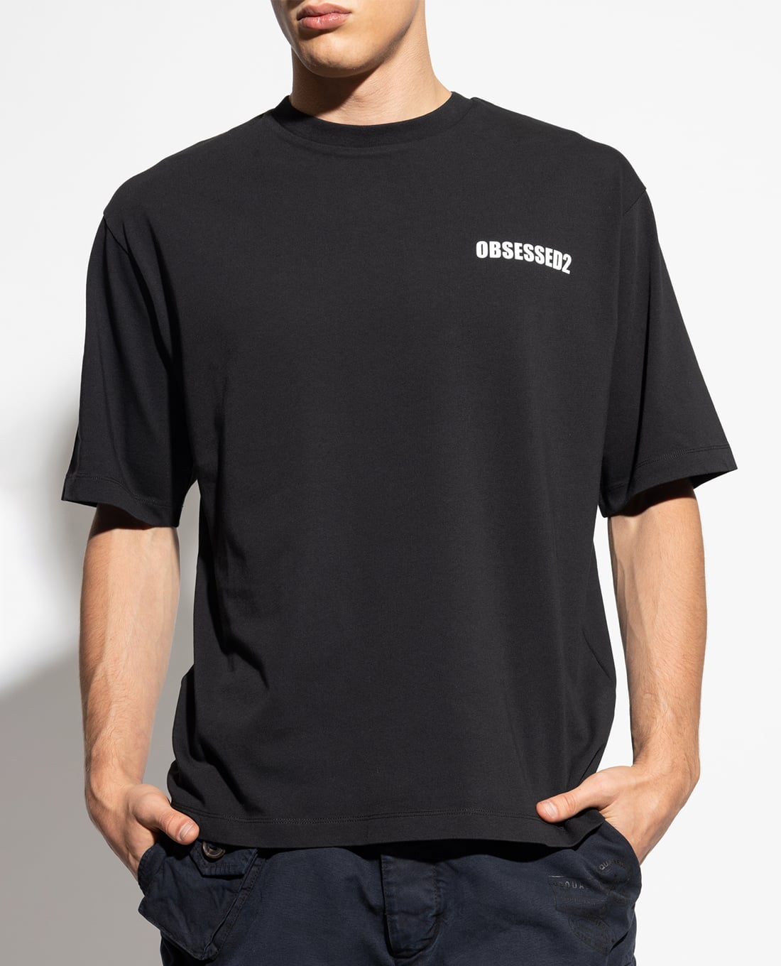 DSQUARED2 - Áo thun nam cổ tròn tay ngắn in logo