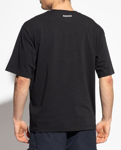  DSQUARED2 - Áo thun nam cổ tròn tay ngắn in logo 