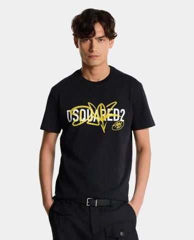  DSQUARED2 - Áo thun nam cổ tròn tay ngắn in logo 