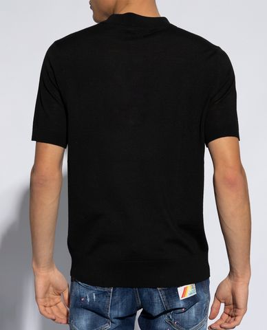  DSQUARED2 - Áo polo nam dệt kim cổ tròn tay ngắn 